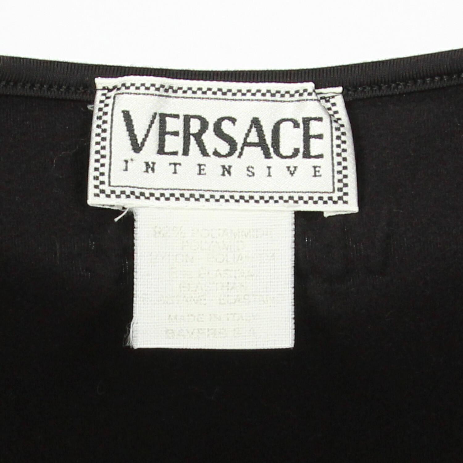 1990s Versace Intensive Black Top For Sale 1