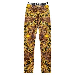 Used 1990s Versace Jeans Couture Baroque Print Stretch - Jersey Leggings 