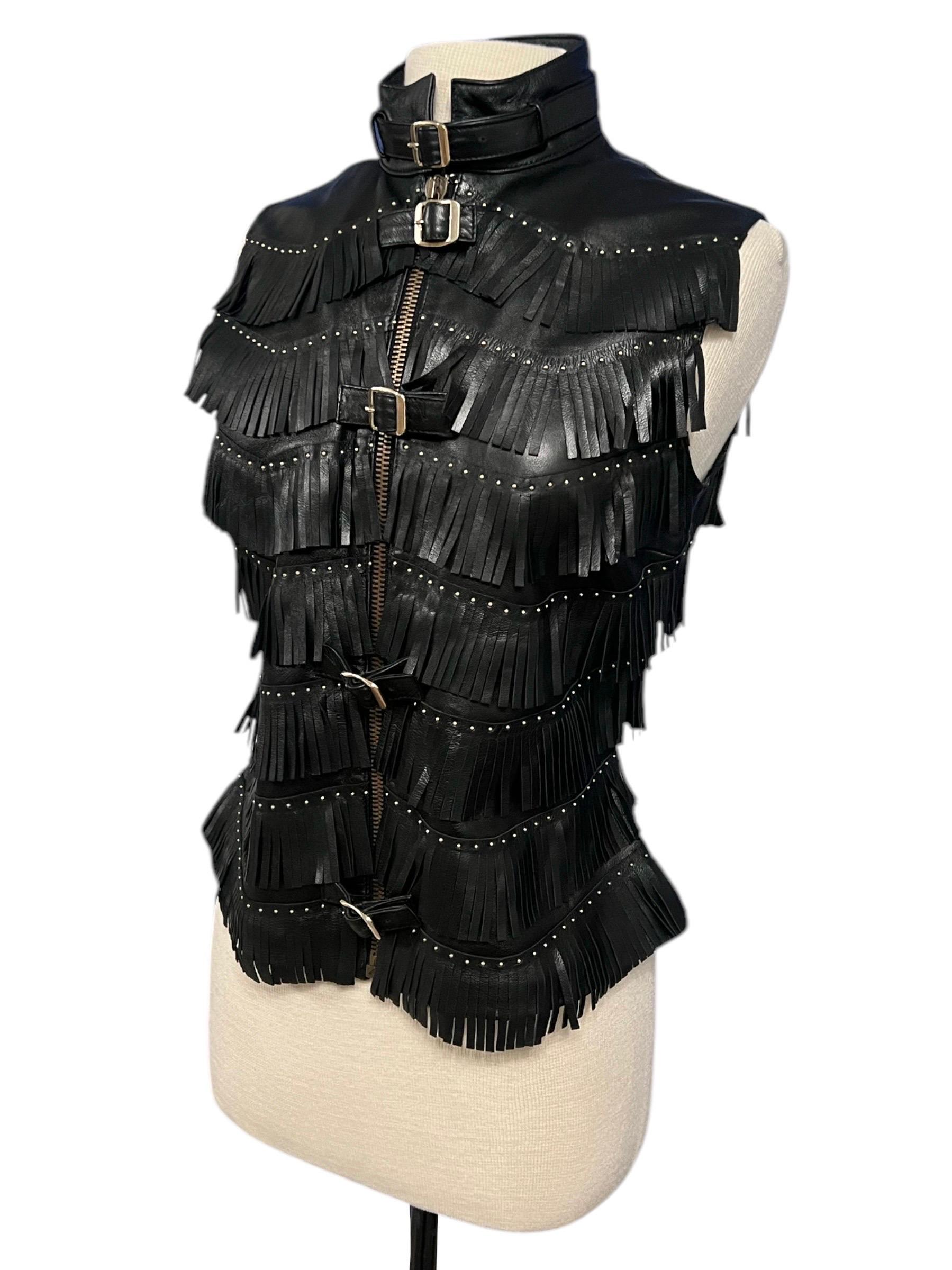 Noir Gilet motard Versace Jeans Couture des années 1990 en vente