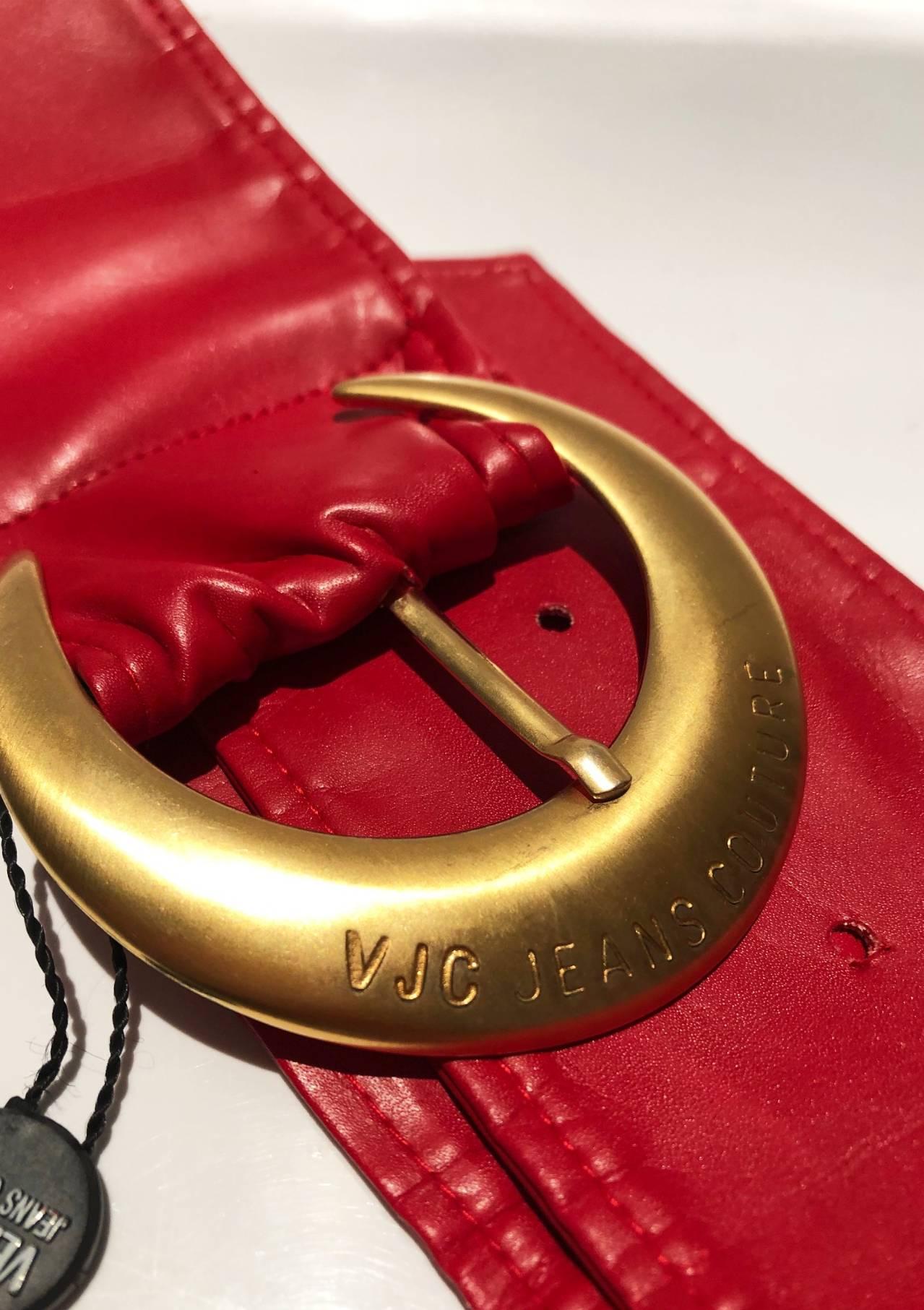 red versace belt gold buckle