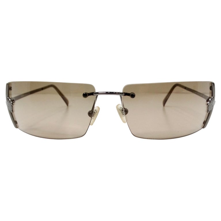 Occhiali da sole anni '90 Versace Medusa marrone colorati