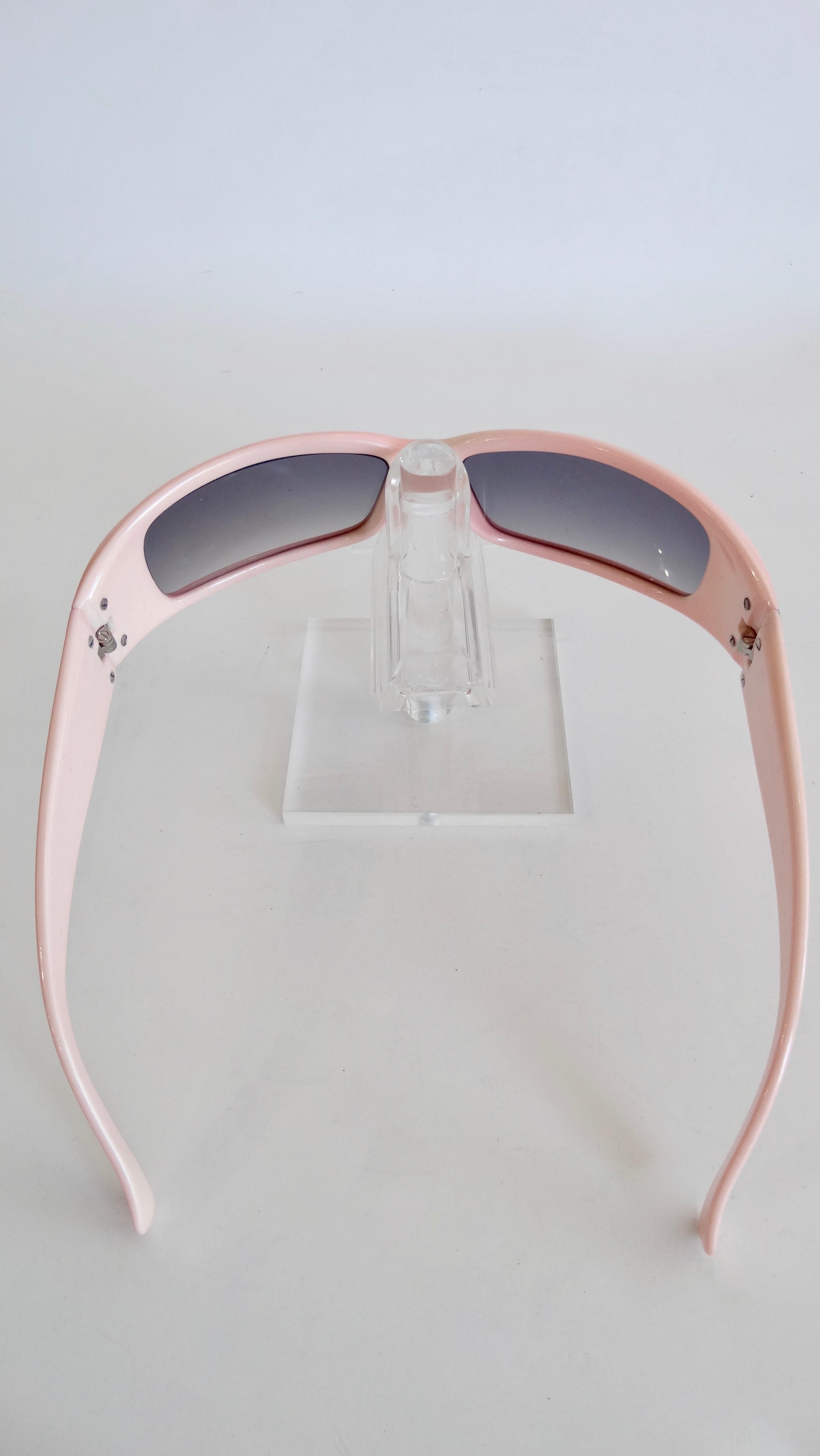 Versace 1990s Medusa Head Rectangle Wrap Sunglasses  In Good Condition In Scottsdale, AZ