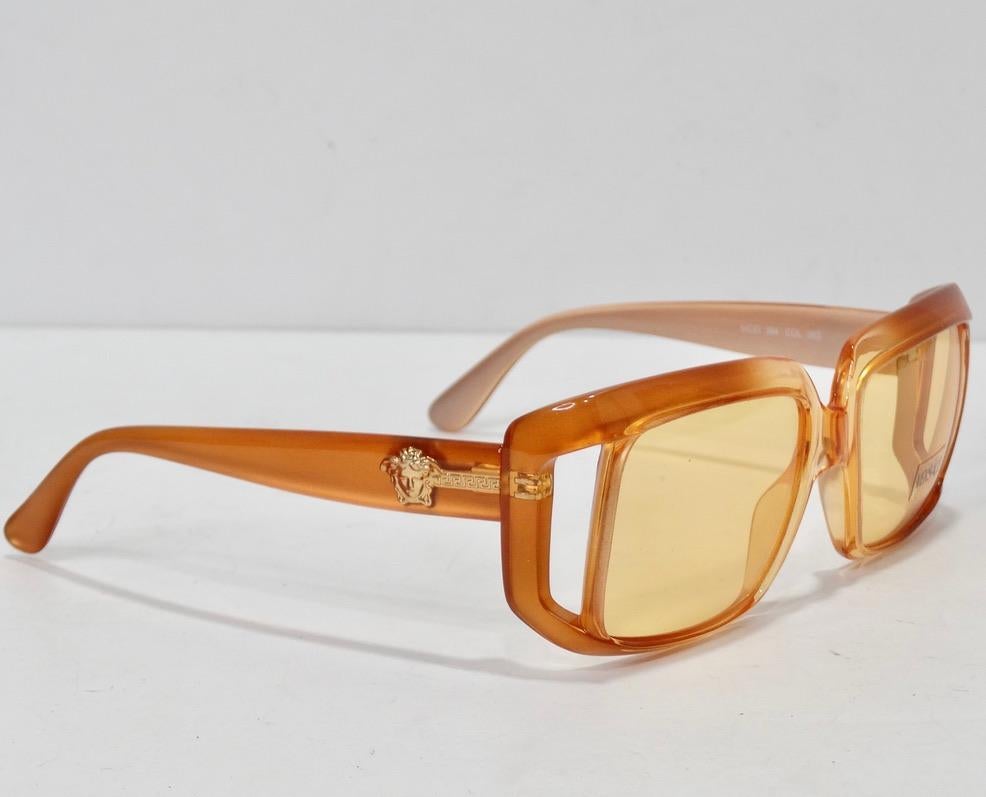 1990s Versace Orange Sunglasses For Sale 6