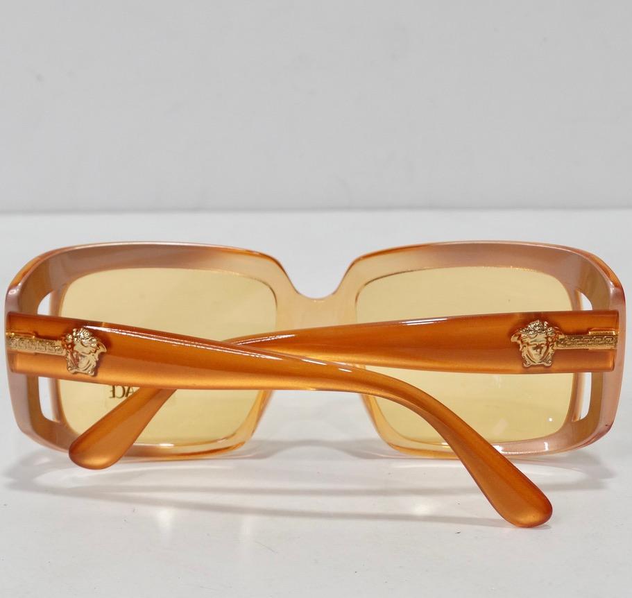 1990s Versace Orange Sunglasses In New Condition For Sale In Scottsdale, AZ