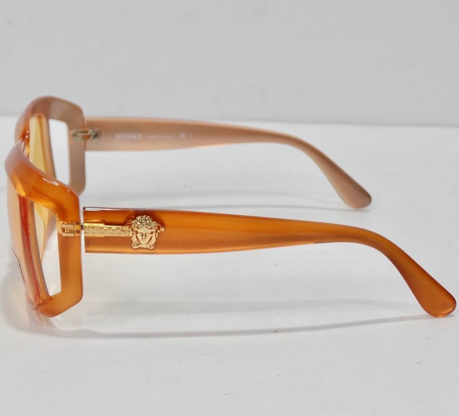 Women's or Men's 1990s Versace Orange Sunglasses For Sale