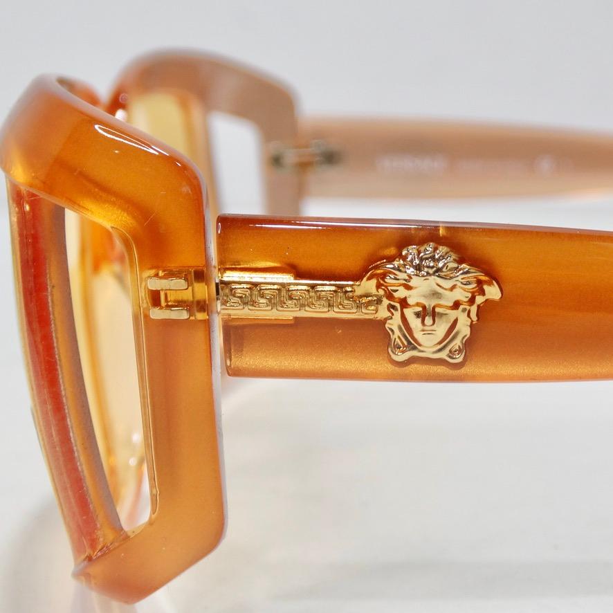 1990s Versace Orange Sunglasses For Sale 1