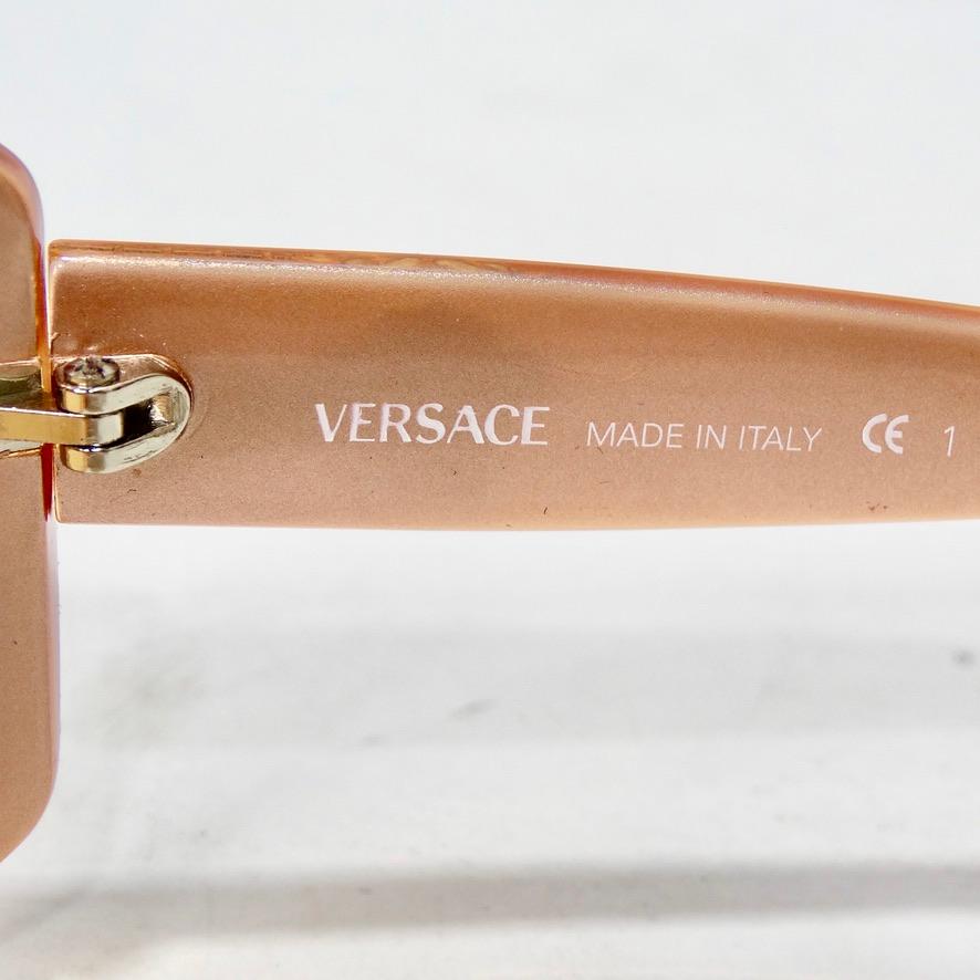 1990s Versace Orange Sunglasses For Sale 2
