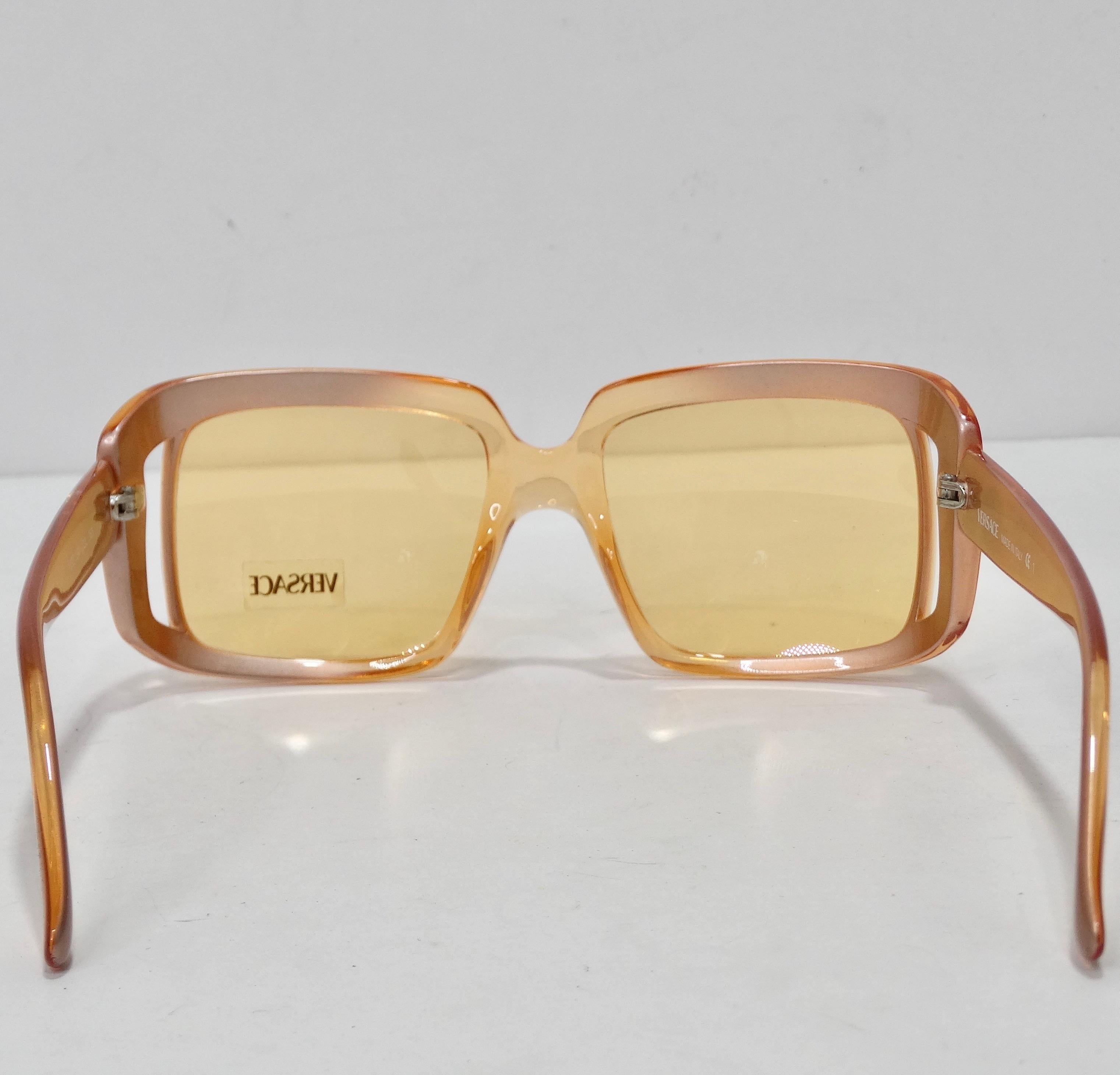 1990s Versace Orange Sunglasses For Sale 3