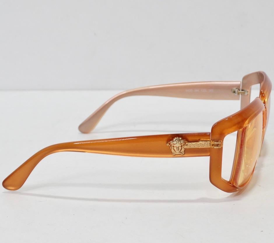 1990s Versace Orange Sunglasses For Sale 4