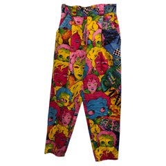 1990s Versace pop art Andy Warhol Marilyn Monroe x Betty Boop pants