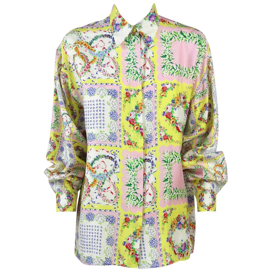 1990s Versace Silk Floral Shirt