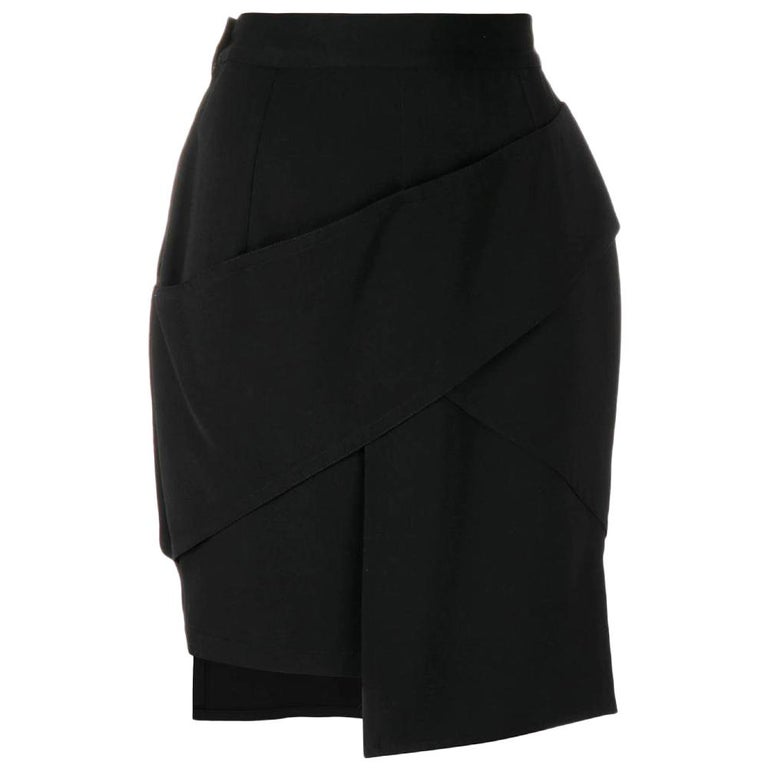 1990s Versace Vintage Black Asymmetric Skirt For Sale at 1stDibs — free download