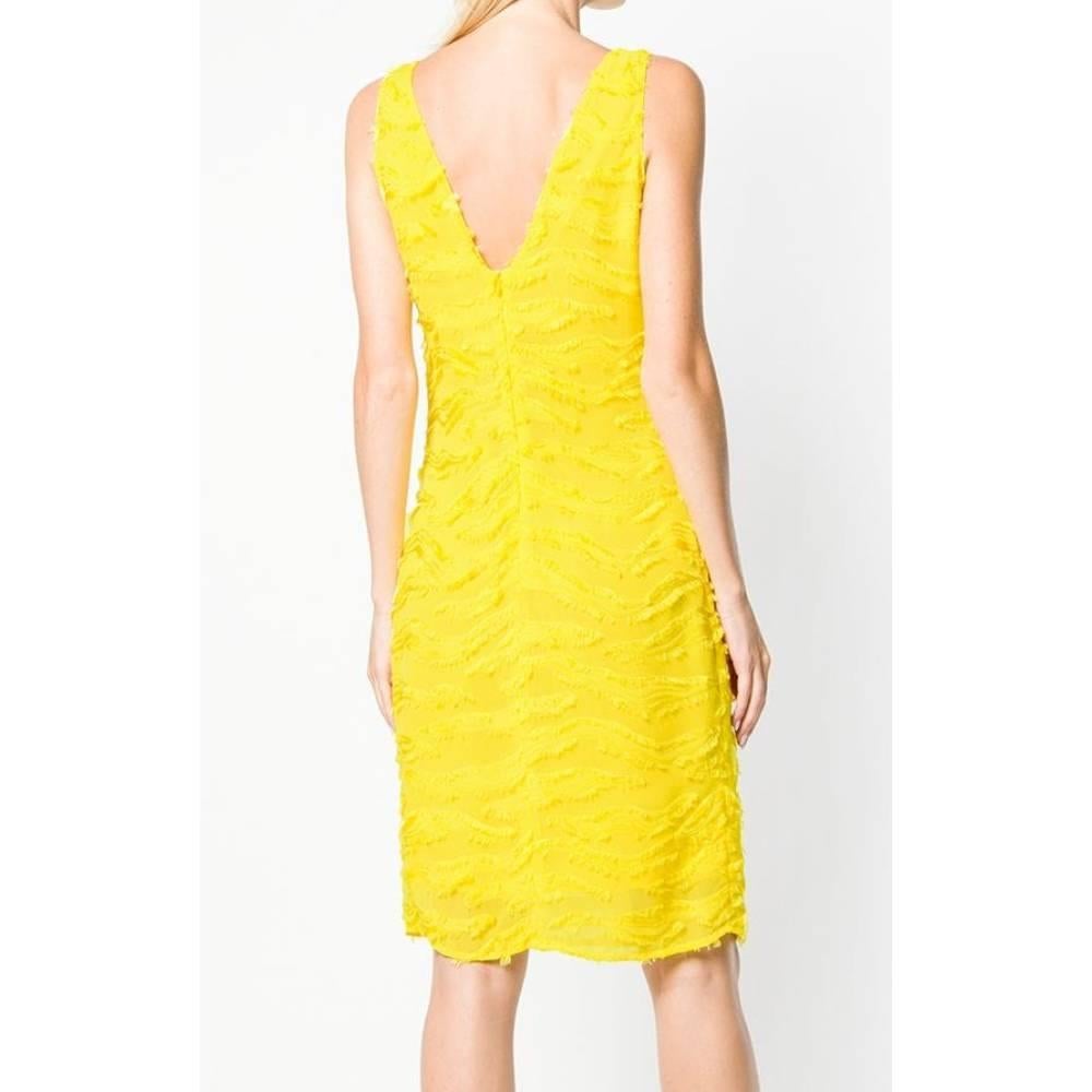 1990s Versace Yellow Midi Dress In Excellent Condition In Lugo (RA), IT