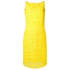 1990s Versace Yellow Midi Dress