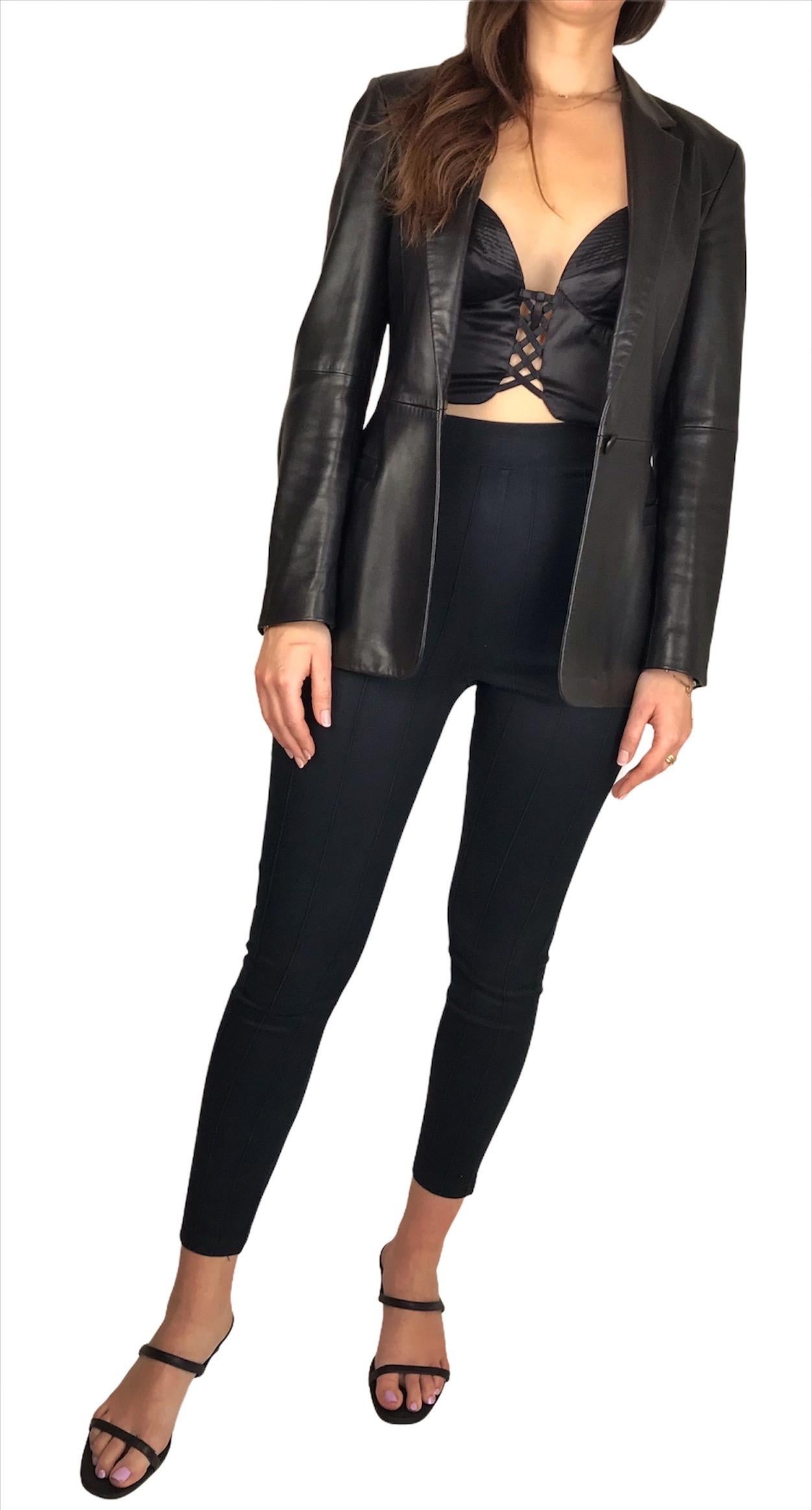 1990's Versus by Gianni Versace Leather Jacket Small 4