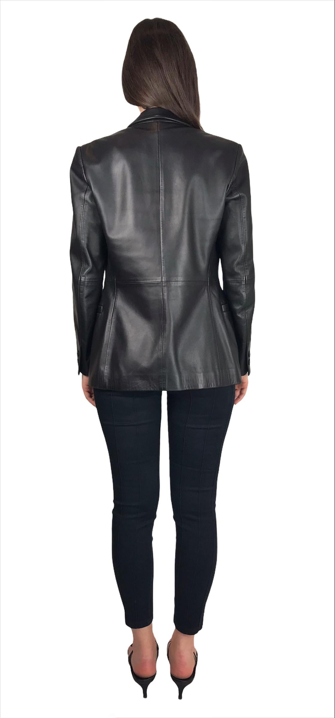versace leather coat