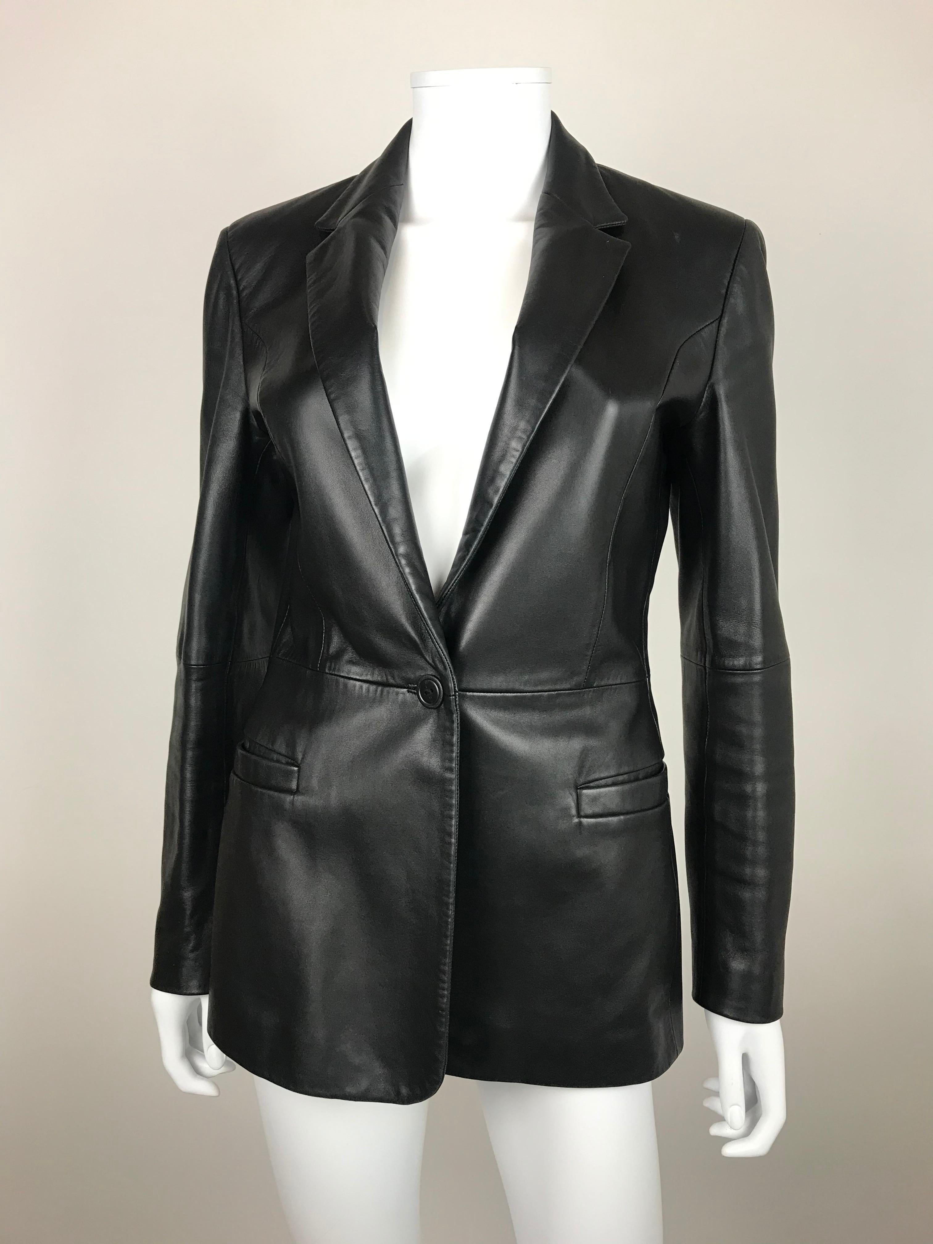 Black 1990's Versus by Gianni Versace Leather Jacket Small