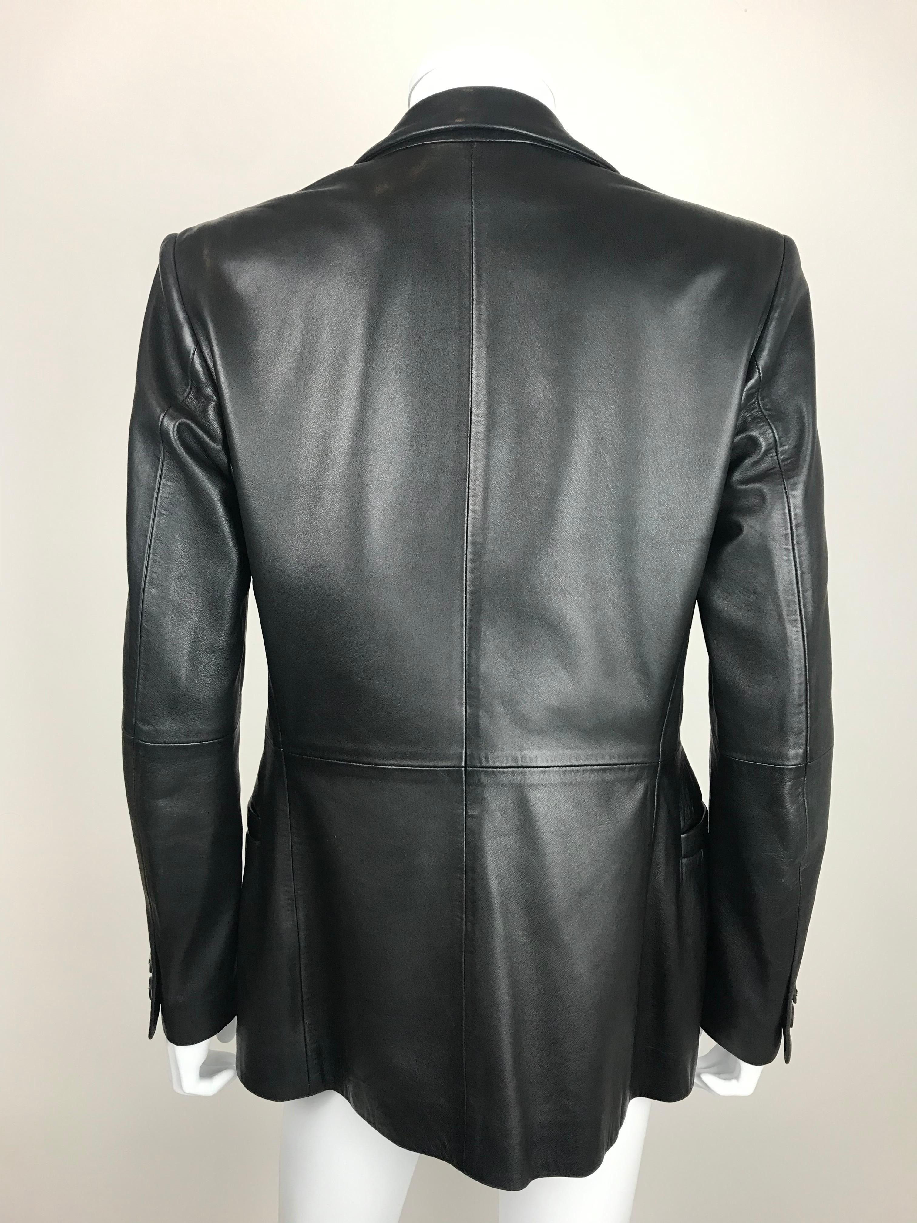 1990's Versus by Gianni Versace Leather Jacket Small 1