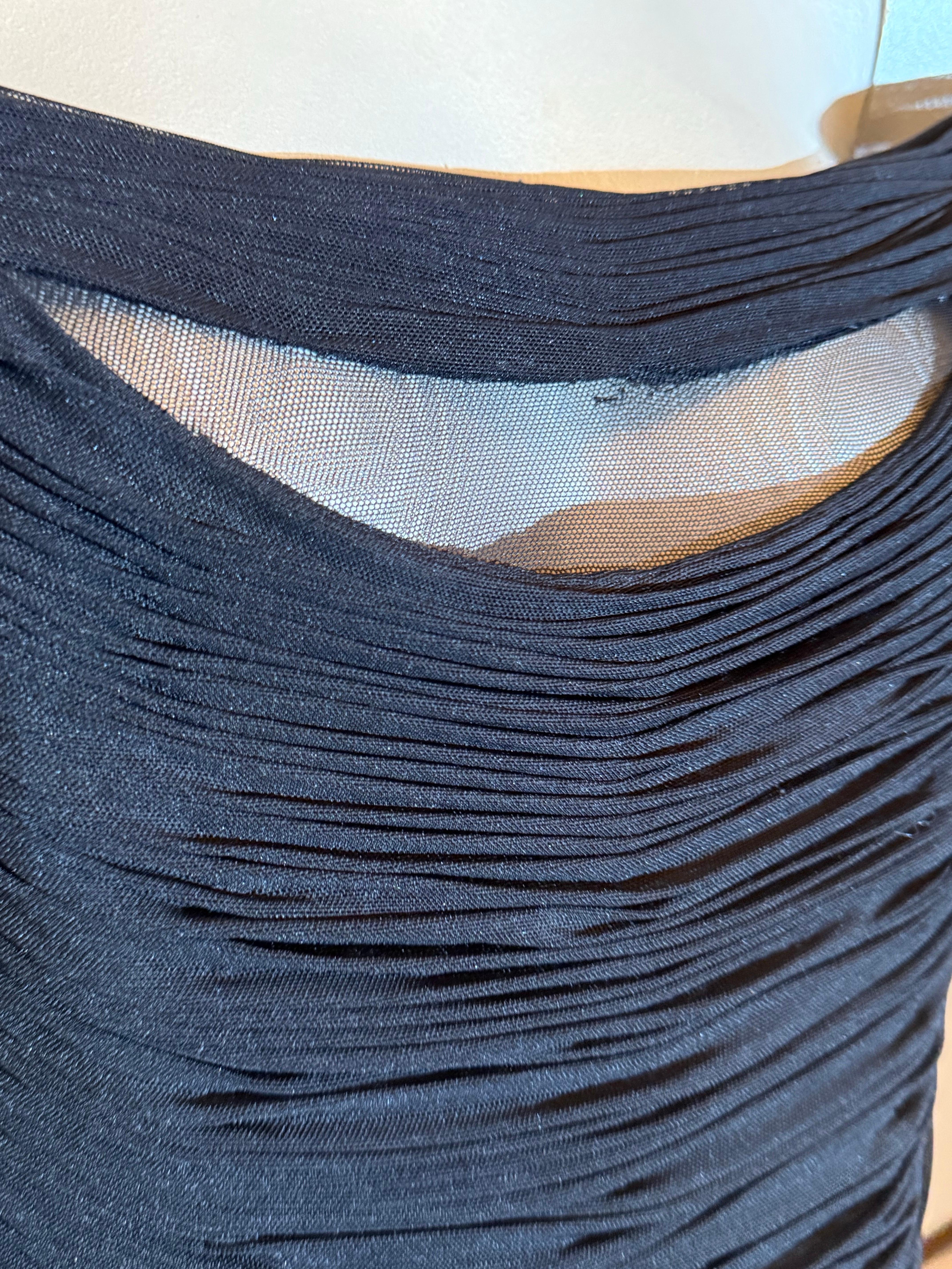 1990s Vicky Tiel Couture Vestido de cóctel negro con hombros descubiertos y corsé Negro en venta