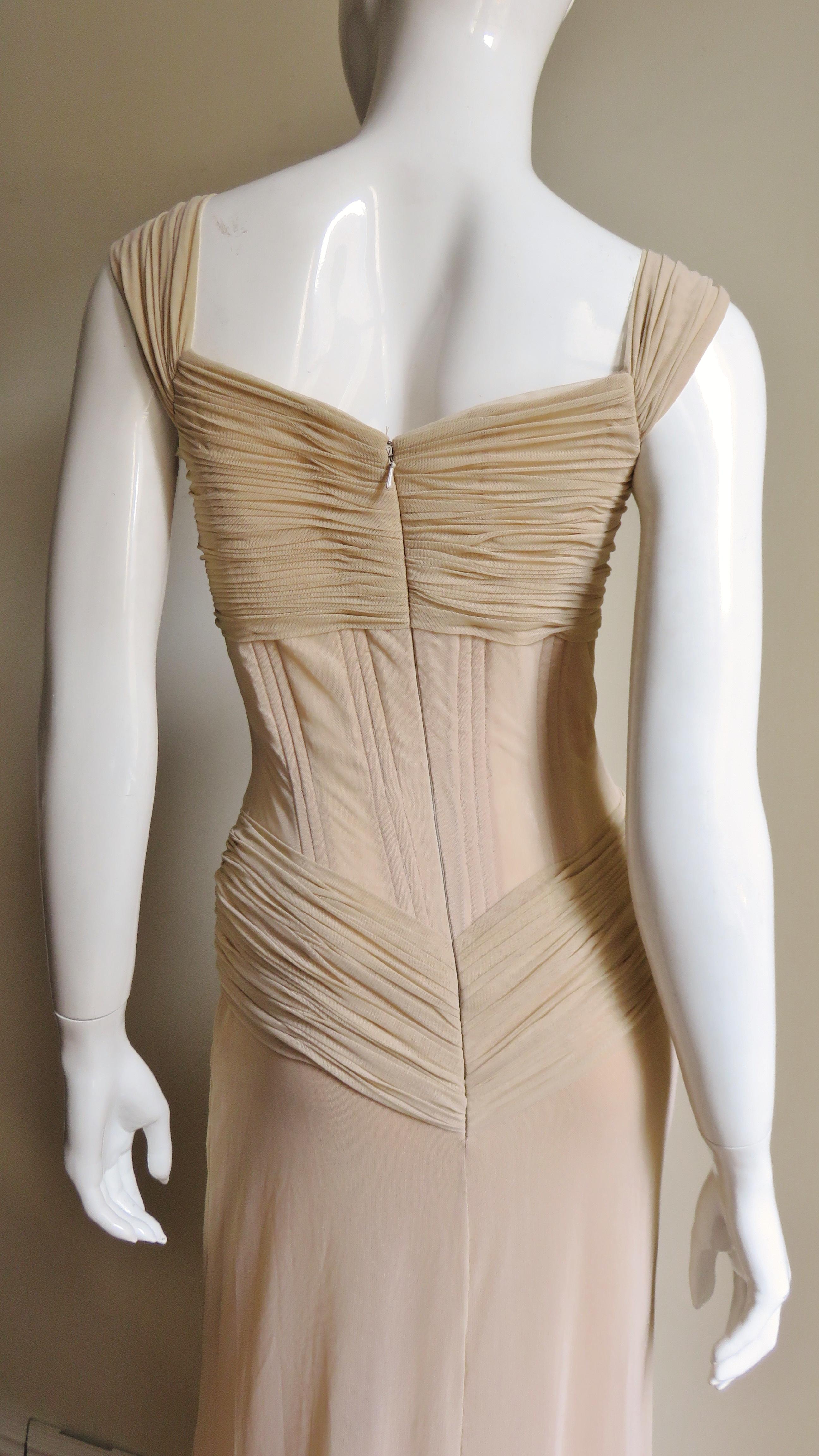 Vicky Tiel Couture Corset Gown and Wrap 1990s 2
