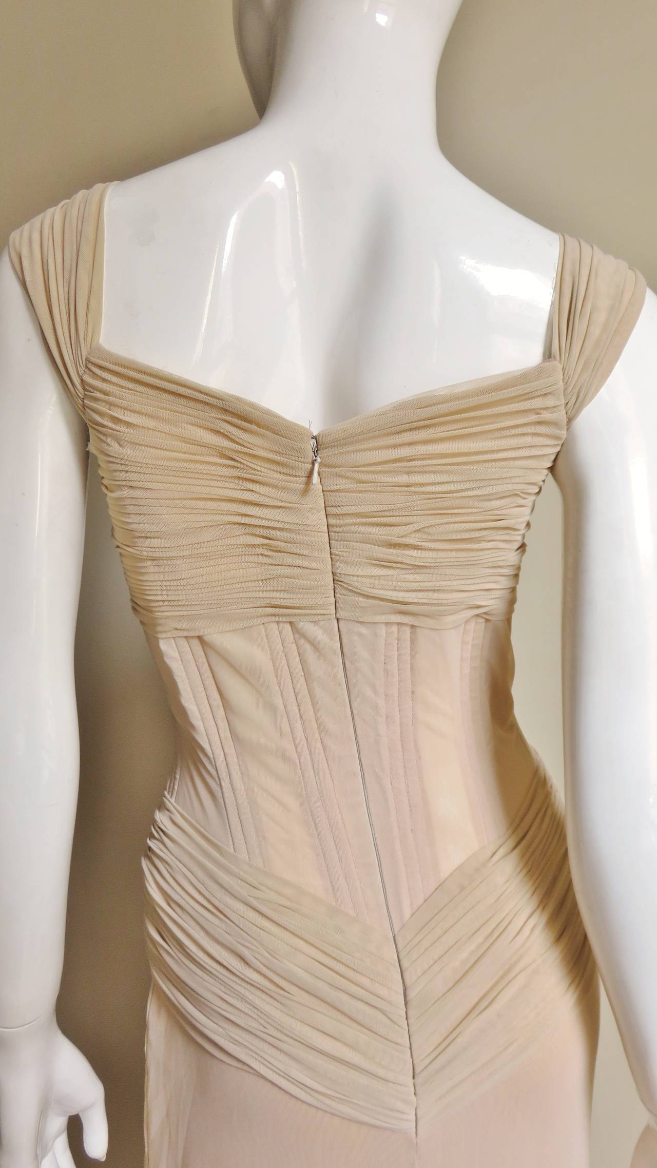 Vicky Tiel Couture Corset Gown and Wrap 1990s 3