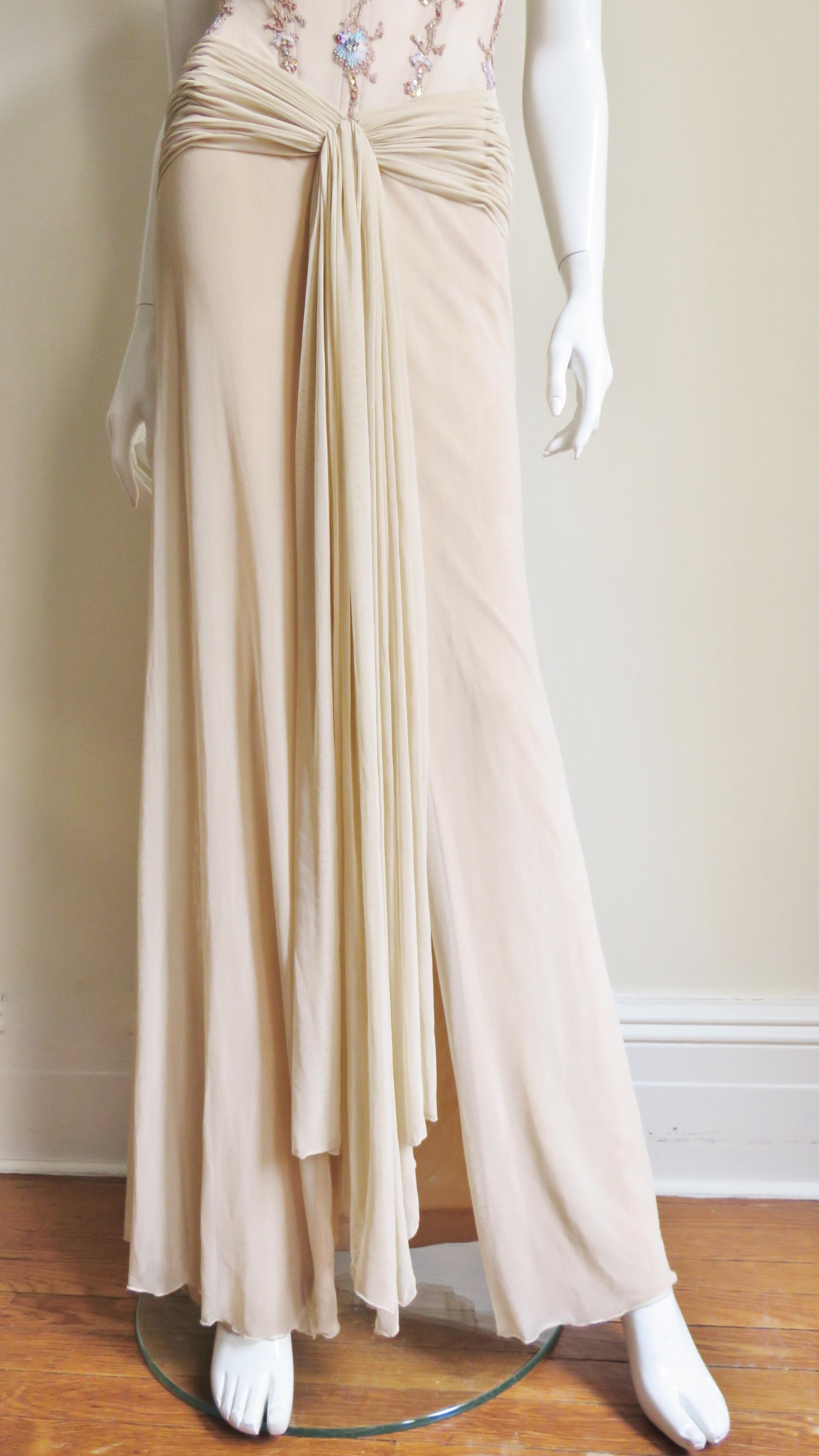 Vicky Tiel Couture Corset Gown and Wrap 1990s In Excellent Condition In Water Mill, NY