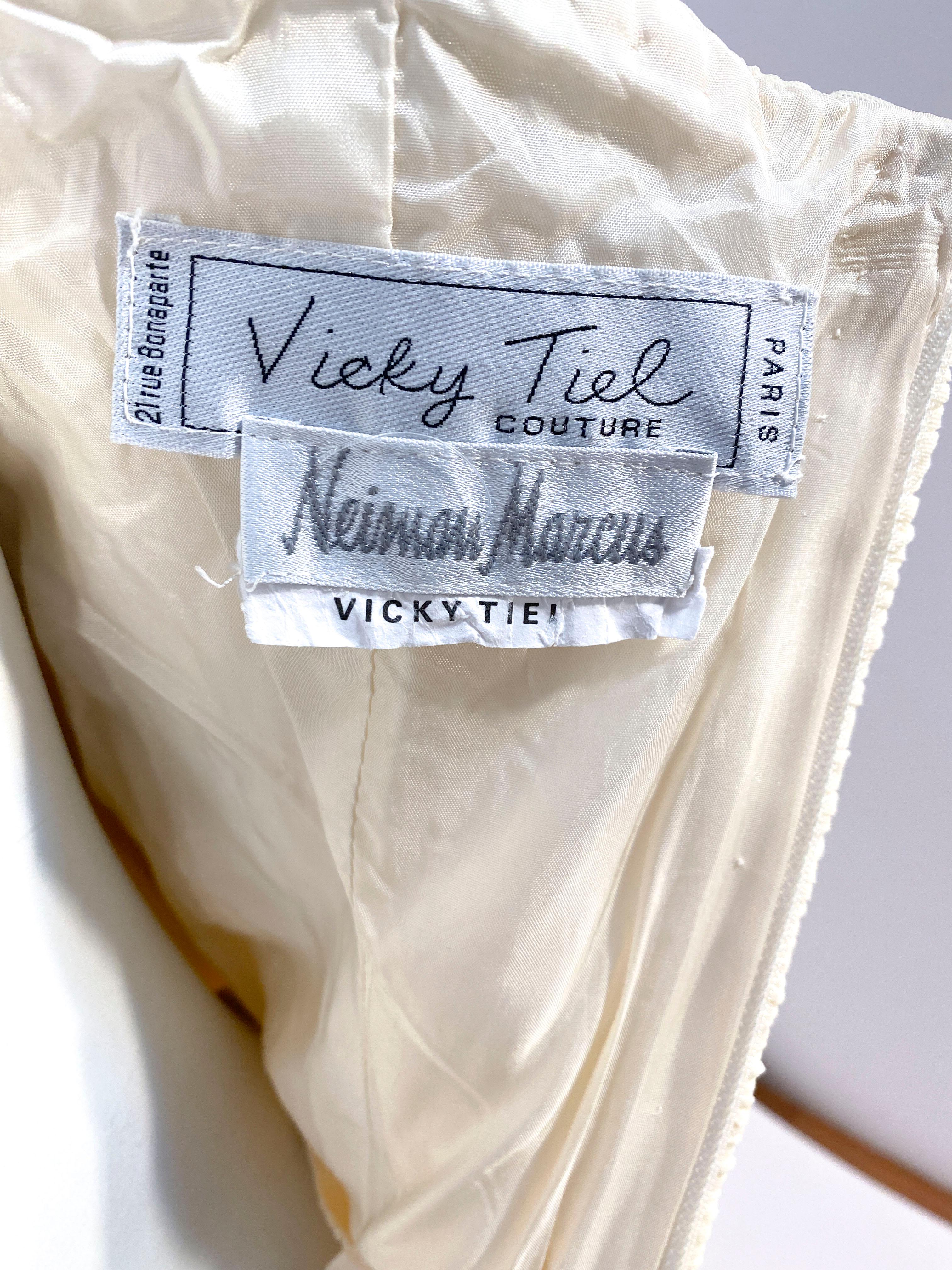 1990s Vicky Tiel Couture Ivory Evening Gown 1
