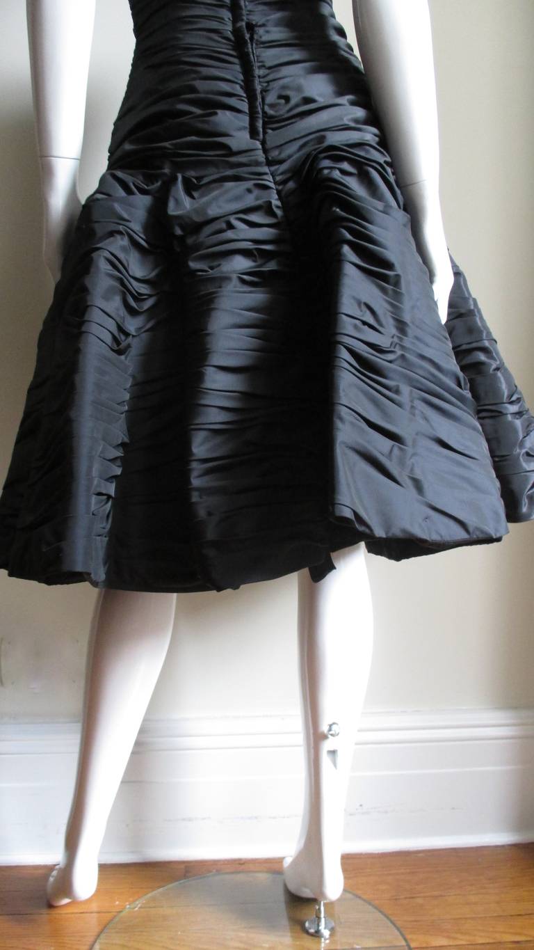 Victor Costa Ruched Strapless Dress 1980s 4