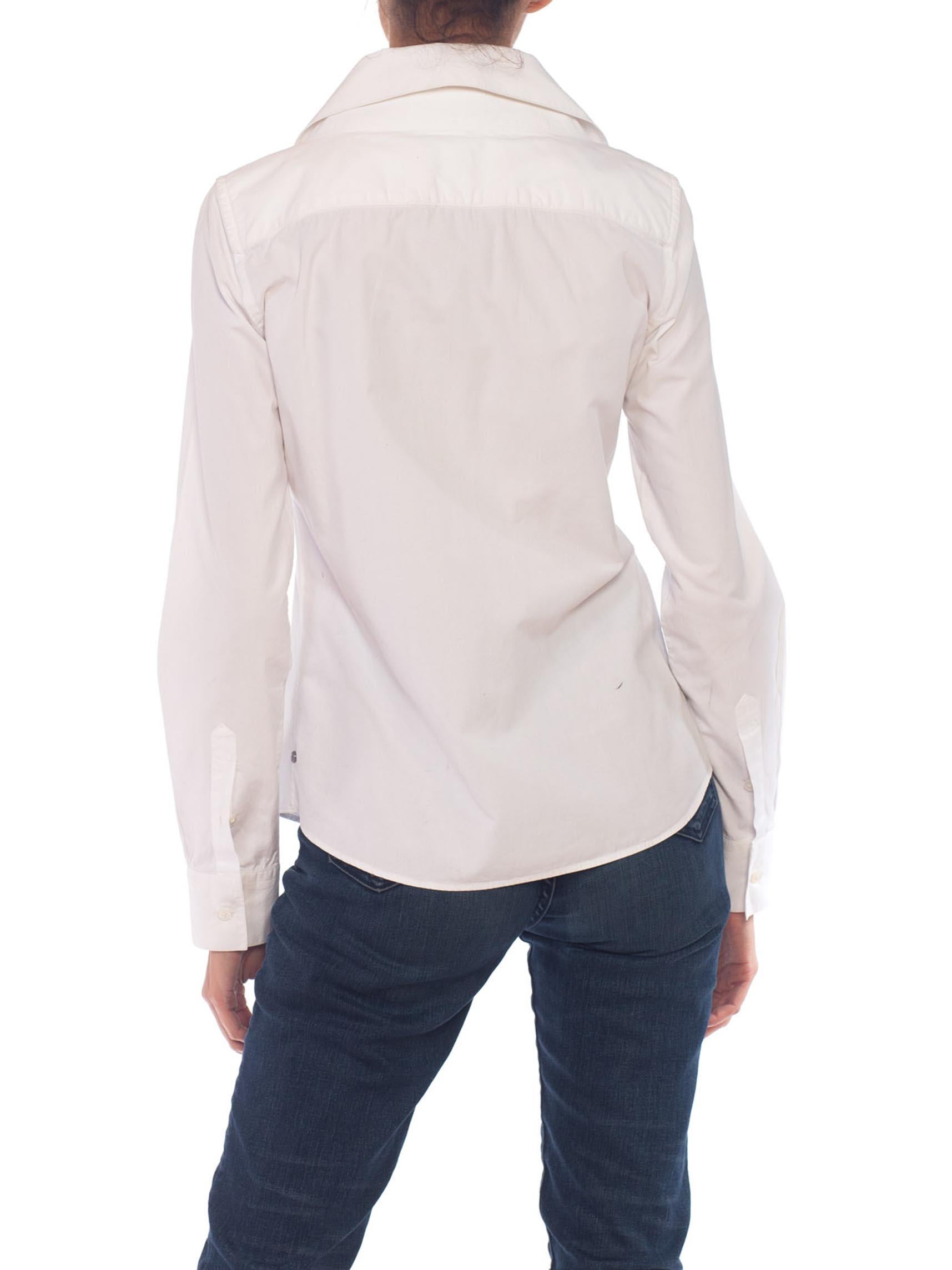 1990S VIKTOR & ROLF White Cotton Iconic Multi Collar Shirt In Excellent Condition For Sale In New York, NY