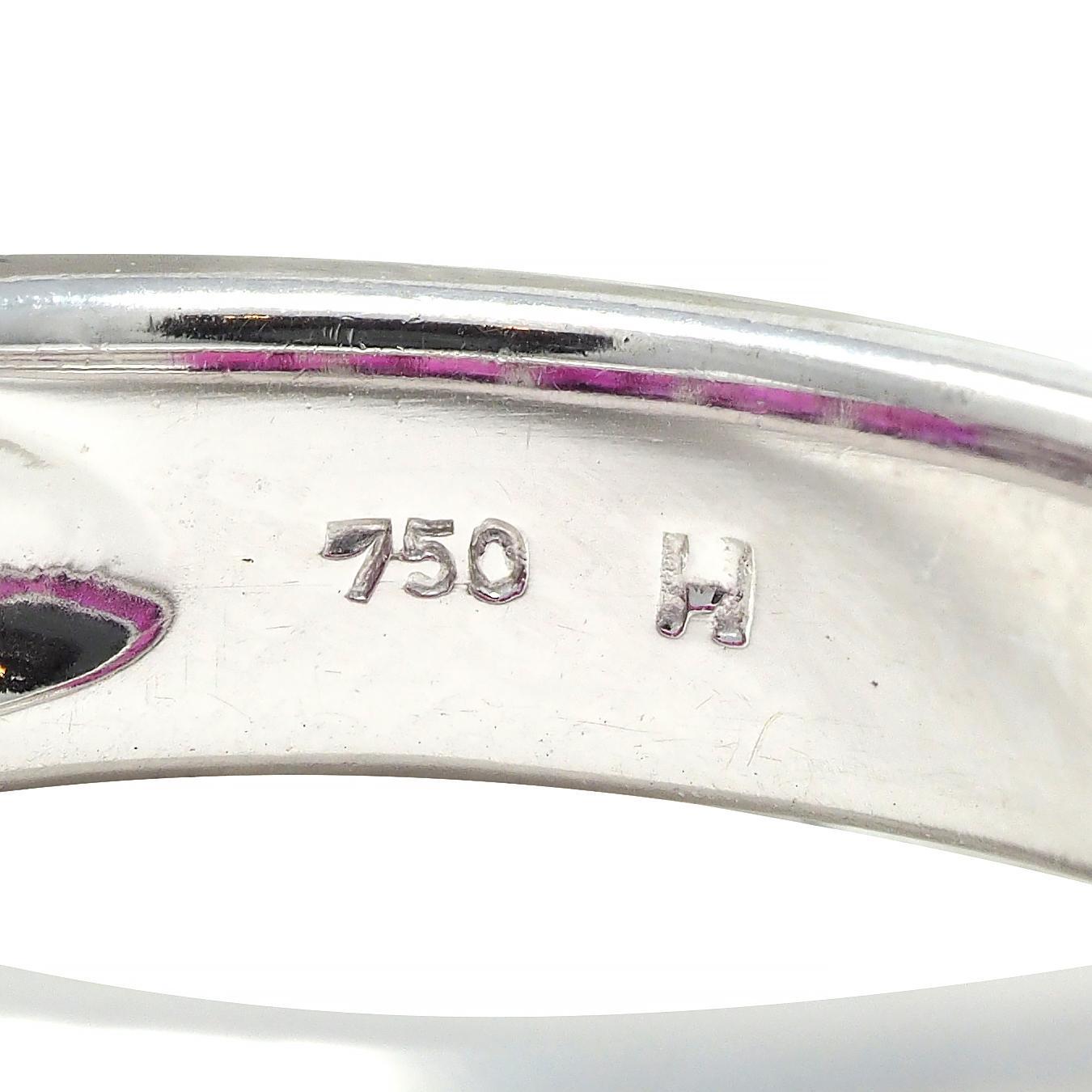 1990's Vintage 2.00 CTW Ruby 18 Karat White Gold Unisex Channel Band Ring For Sale 7