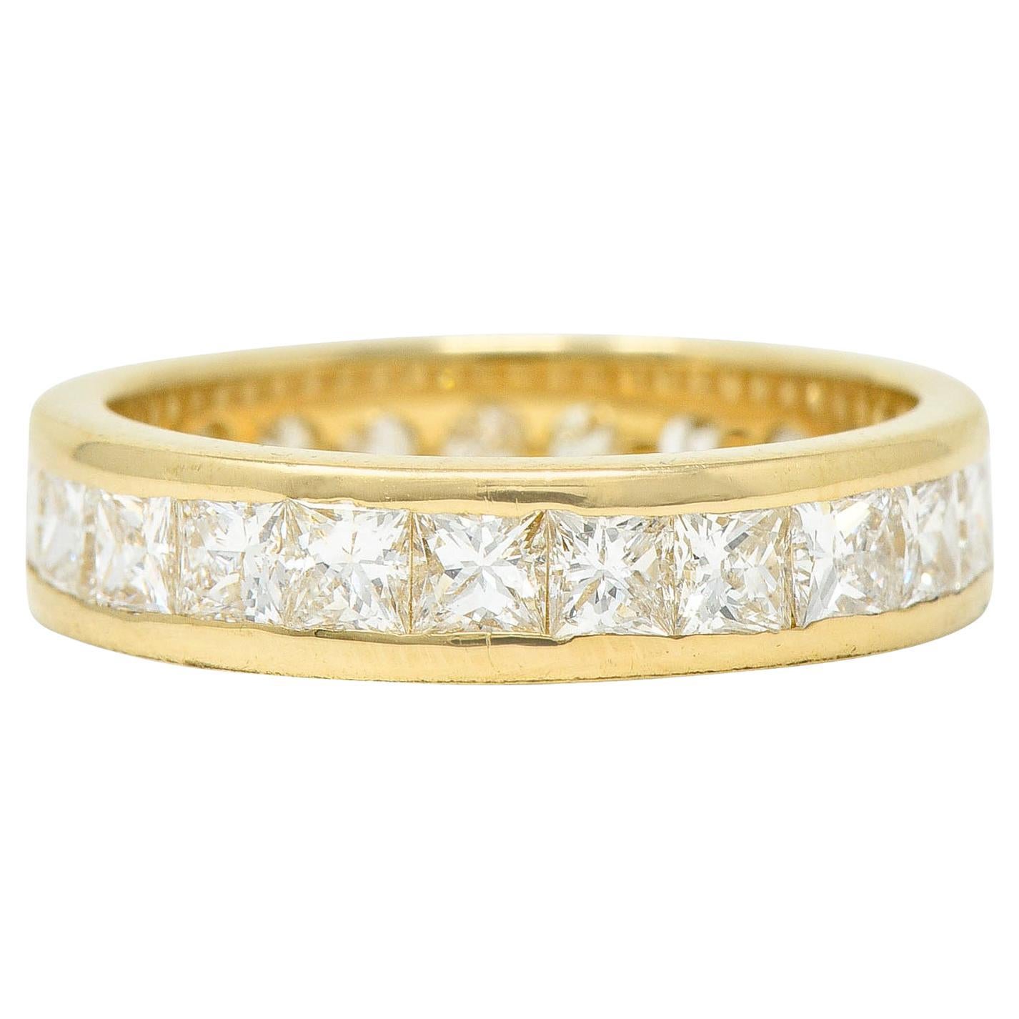 1990's Vintage 2.50 Carats Diamond 14 Karat Gold Eternity Band Ring