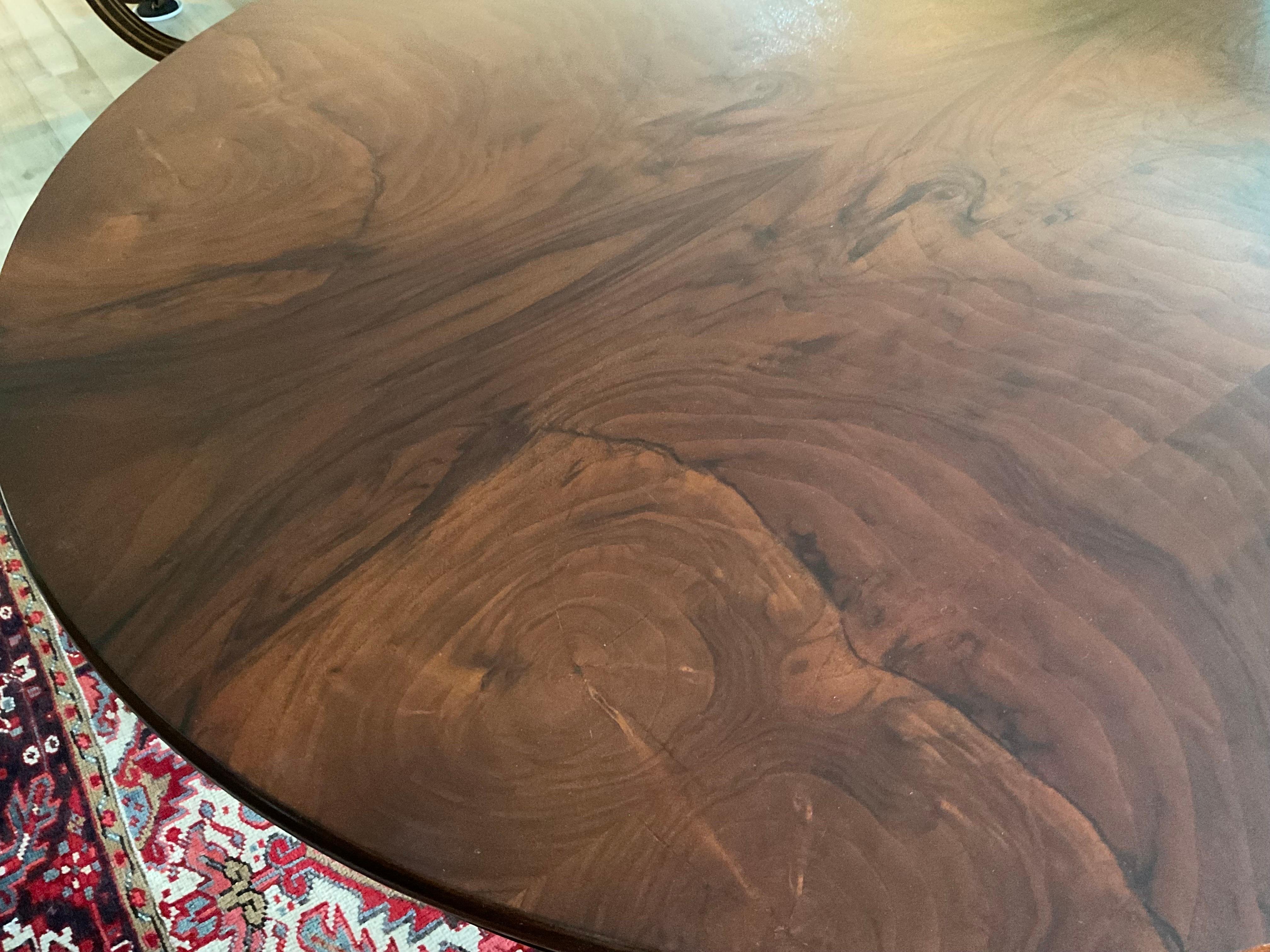 1990s Vintage Biedermeier Oval Dining Table In Good Condition In Hartville, OH