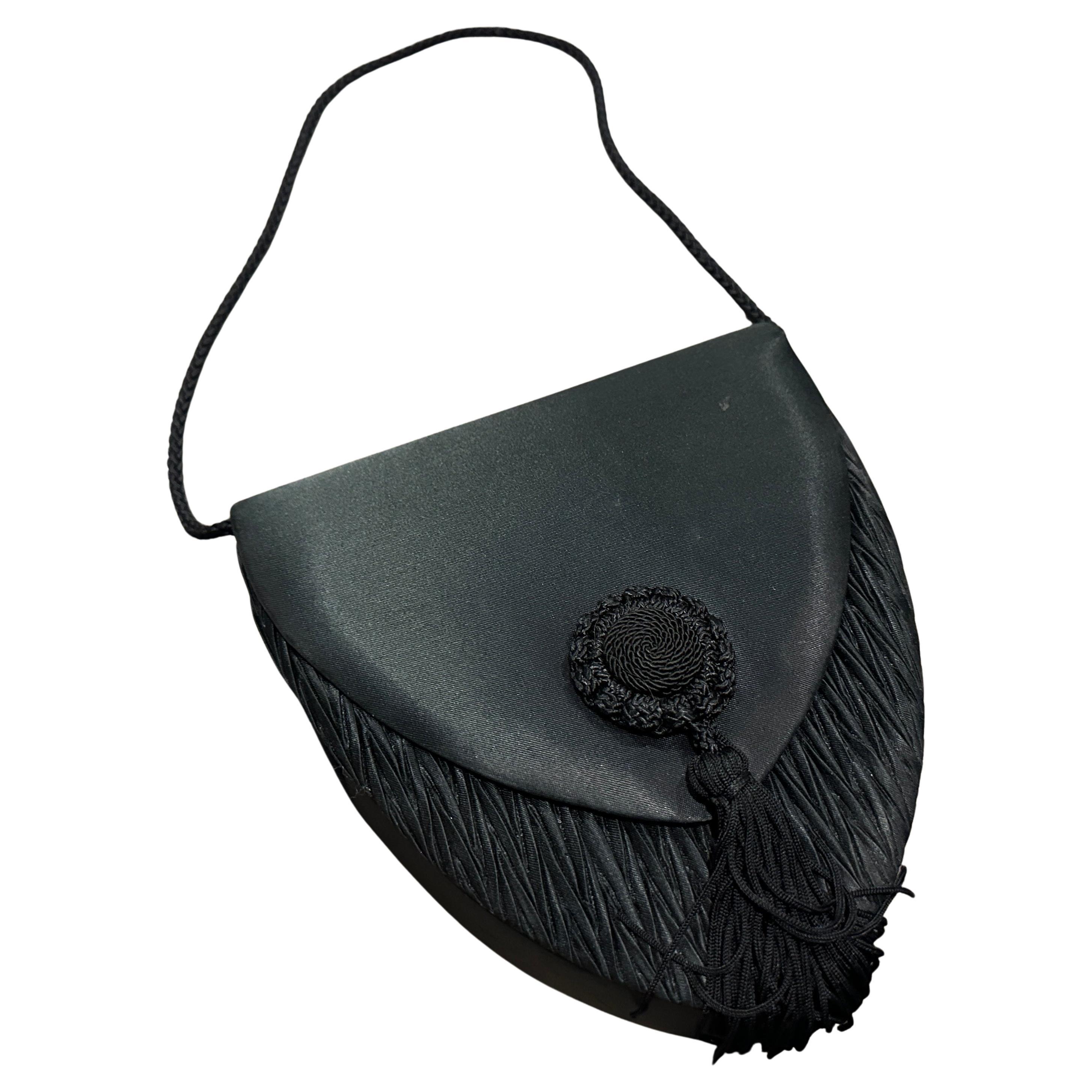 Sac à main en soie noire vintage des années 1990 de Van Cleef & Arpels