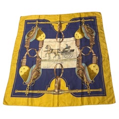 Foulard di seta "Carrick à Pompe" vintage degli anni '90 di Hermes