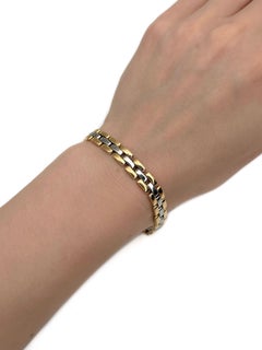 1990s Vintage Cartier Maillon Panthère 18 Karat Gold Three-Row Link Bracelet