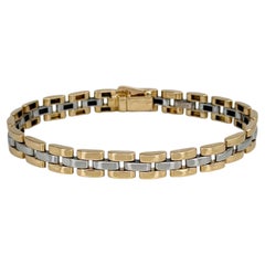 1990s Vintage Cartier Maillon Panthère 18 Karat Gold Three-Row Link Bracelet