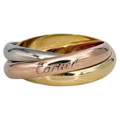 Vintage-Ring von Cartier aus den 1990er Jahren, Modell „Trinity“, aus 18-karätigem dreifarbigem Gold, Ringgröße 58