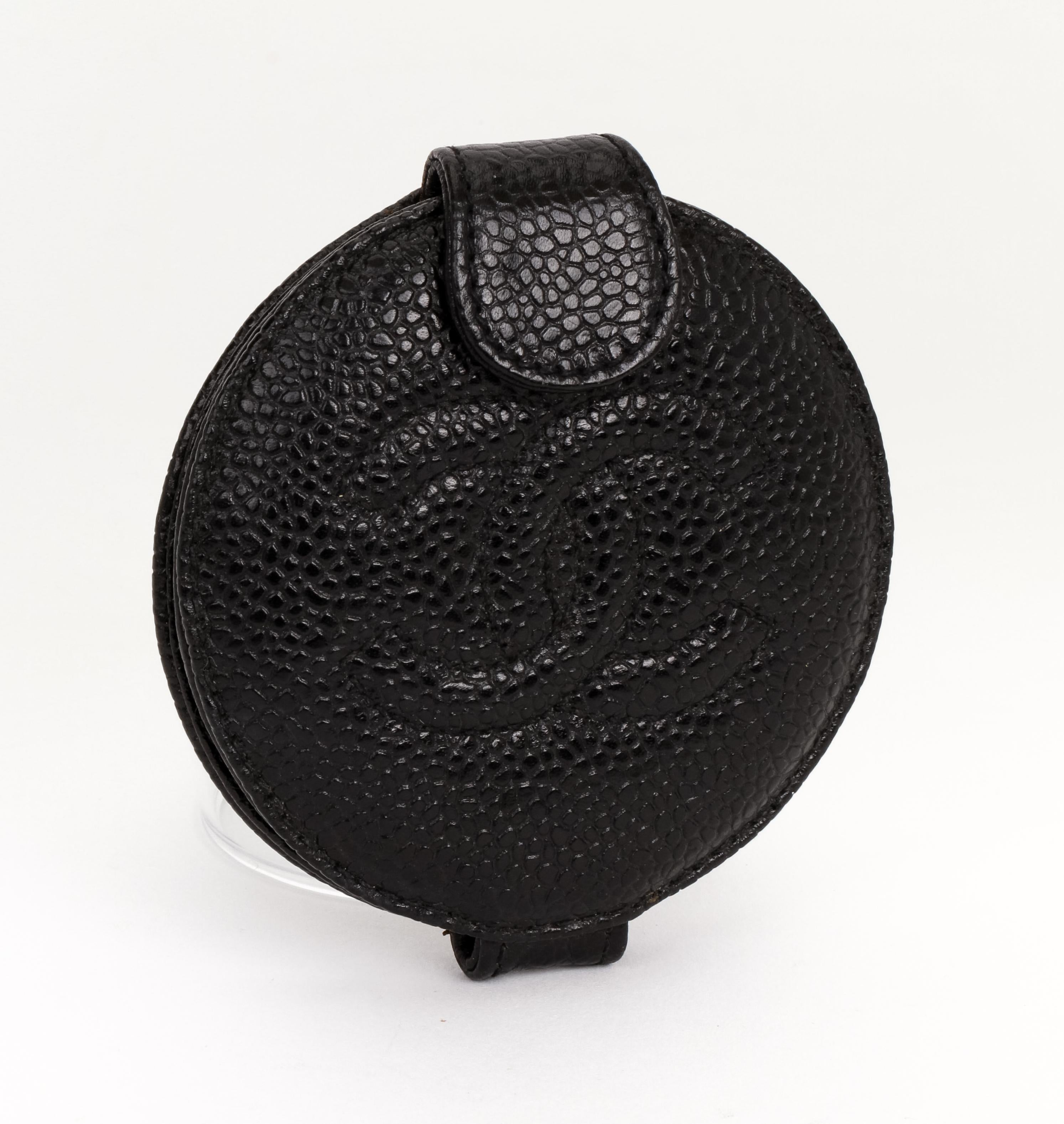 Chanel Kompaktspiegel blk Kaviar Leder