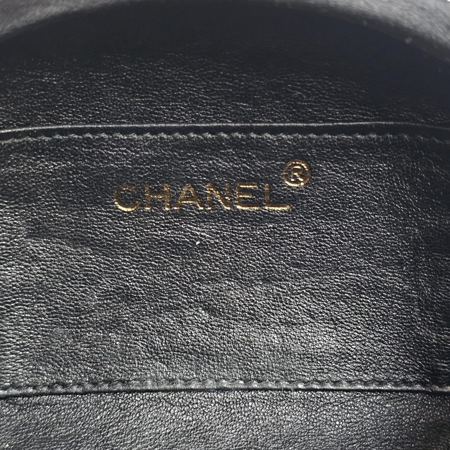 1990s Vintage Chanel Black Satin Quilted Chain Clutch with Tassel 10