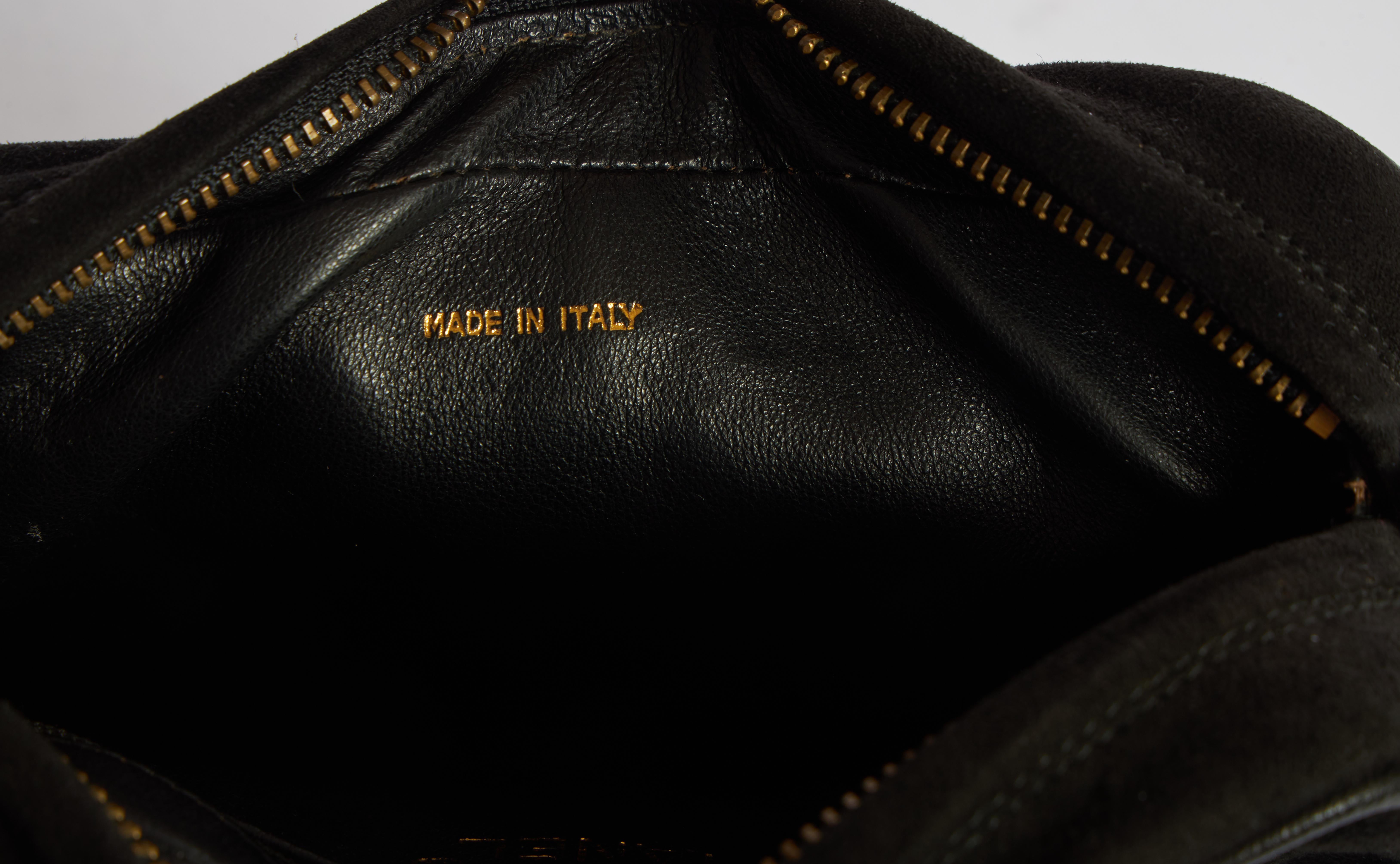 Women's 1990's Vintage Chanel Black Suede Camera Bag with Tassel