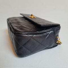 1990 Vintage Chanel Caviar Quilted Mini Camera Bag