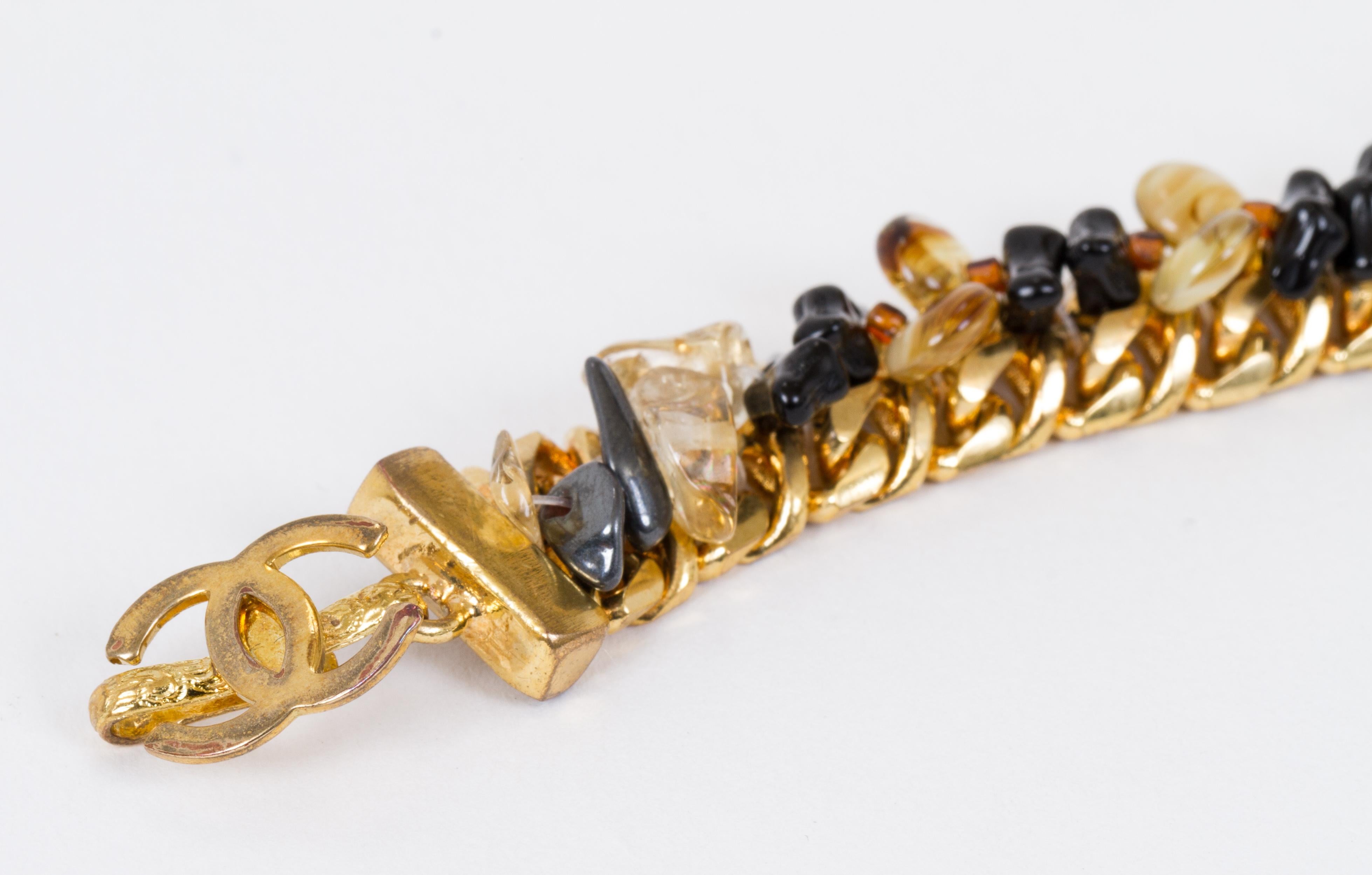 Chanel Bracelet vintage en verre et or, années 1990 Pour femmes en vente
