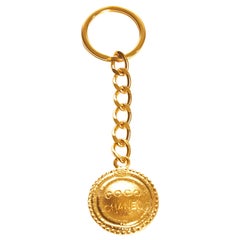1990's Vintage Chanel Gold Coin Keychain