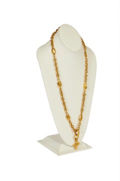 1990's Vintage Chanel Maltese Cross Fish Necklace