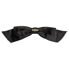 1990s Vintage CHANEL Massive Bow Brooch Black