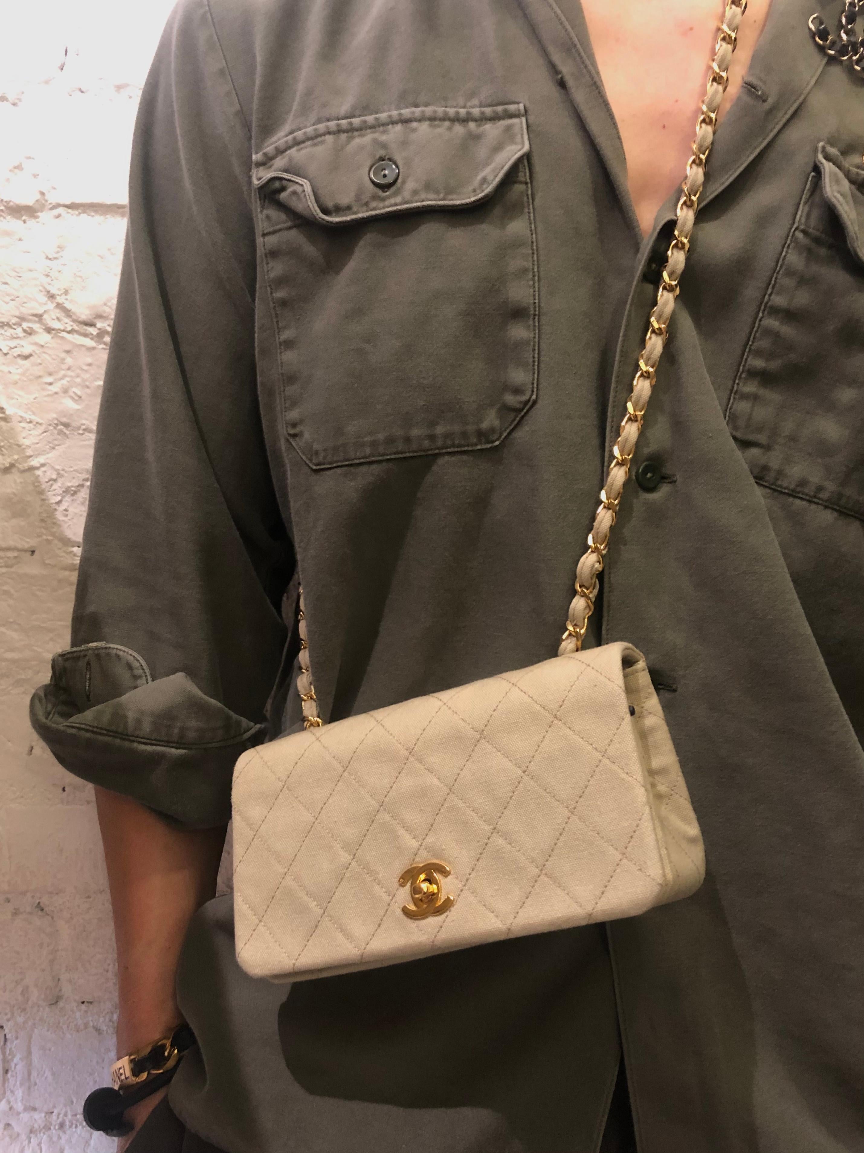 khaki chanel bag