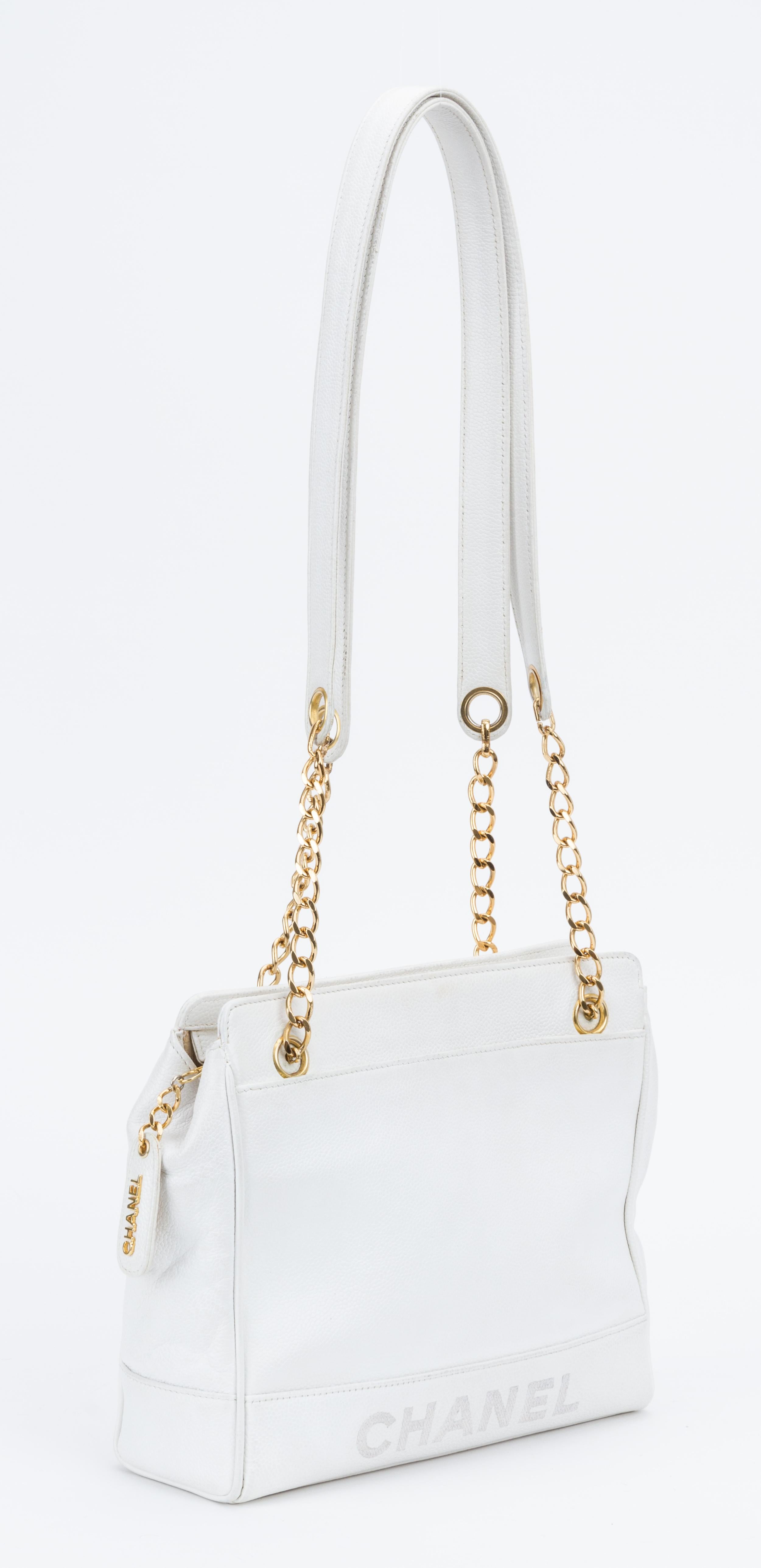 white vintage chanel bag