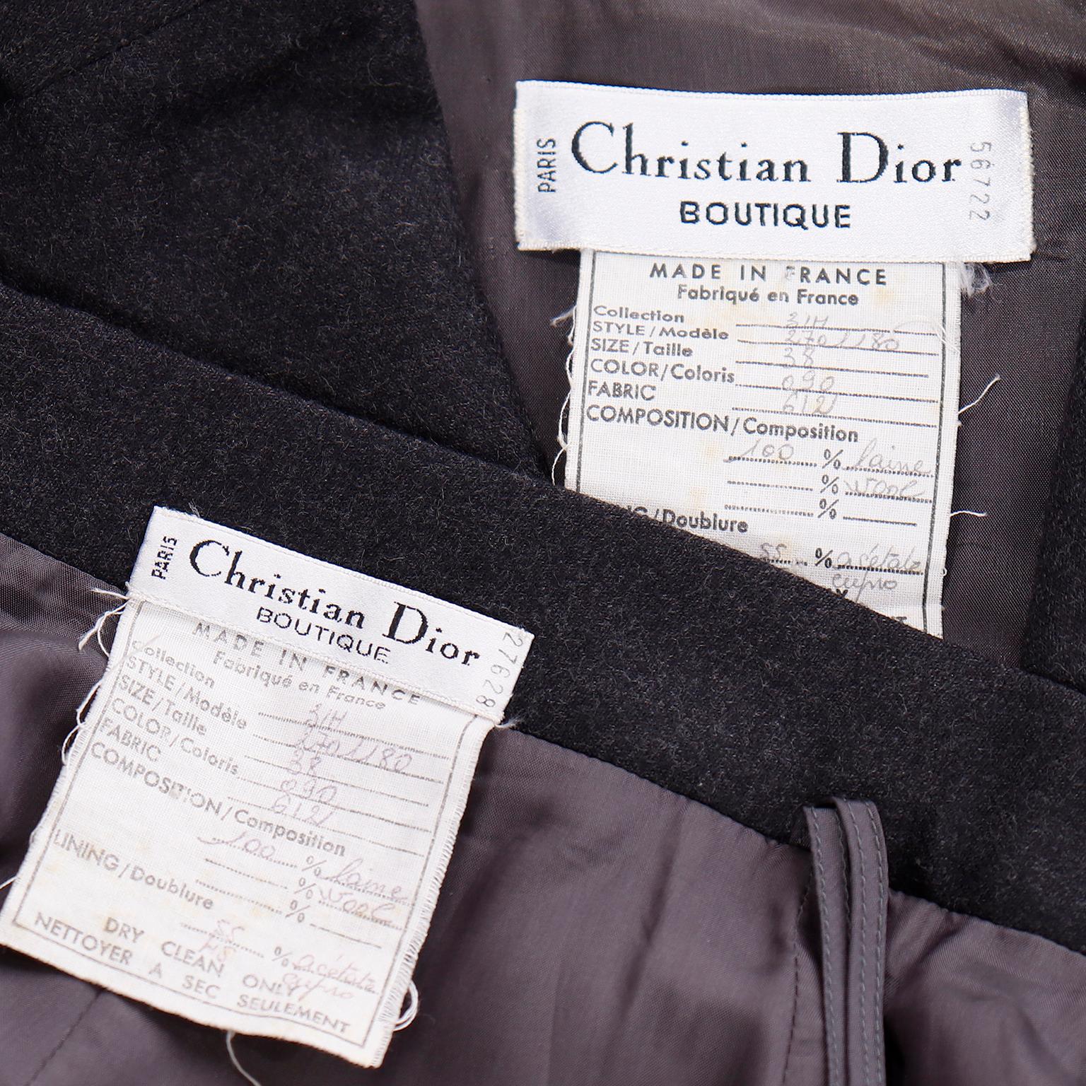 Christian Dior - Combinaison jupe et veste péplum vintage numérotée, demi-couture, années 1990 en vente 8