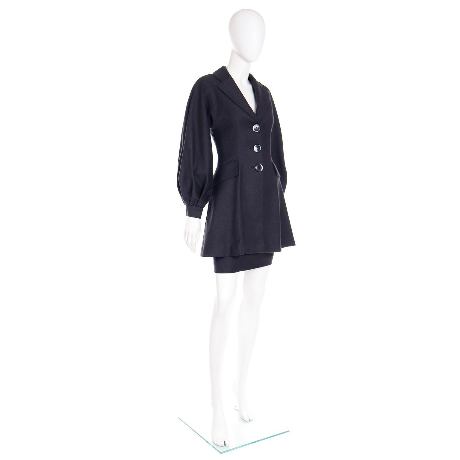 Christian Dior - Combinaison jupe et veste péplum vintage numérotée, demi-couture, années 1990 en vente 1