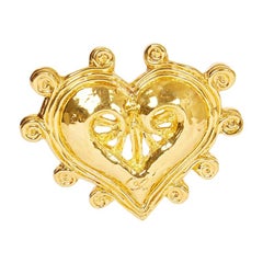 1990's Vintage Christian Lacroix Collectible Heart Pin Brooch